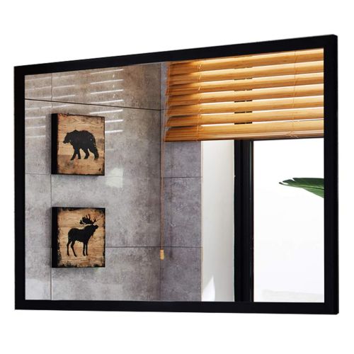  ZRN-Mirror Vanity Mirror Bathroom Rectangle Metal Framed Wall Mounted Mirror Decorative/Shower/Makeup/Shave Mirror for Home/Bedroom/Living Room 50CM x 70CM(20Inch x 28Inch)