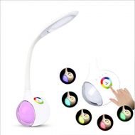 ZRR Kids Reading Light,Adjustable Lighting Colorful Night Lights,Mood Light, Touch Control 3 Lighting Mode,Flexible Goose Neck, for Study, Reading, Office, Bedroom (5W)