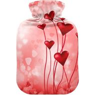 Water Bags Foot Warmer with Soft Cover 2 L fashy ice Pack for Menstrual Cramps, Neck and Shoulder Pain Relief Happy Valentine's Day Abstract