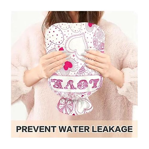  Water Bags Foot Warmer with Velvet Cover 2 L fashy ice Pack for Bed, Kids Men & Women Happy Valentine's Day Love