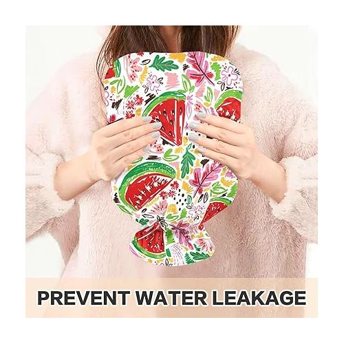  hot Water Bag Velvet Transparent 1 Liter fashy ice Pack for Injuries, Hand & Feet Warmer Summer Watermelon
