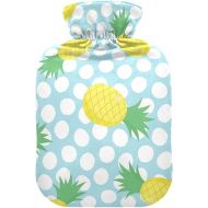 hot Water Bottles with Soft Cover 1 Liter fashy ice Water Bottle for Pain Relief, Menstrual Cramps Pineapple