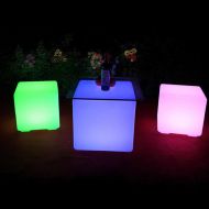 ZSCOO UL Certified 11.8-inch Eco-Friendly LED Cube Seat Mood Light Waterproof Indoor Outdoor RGB Color Changing Plastic Stool Chair Lamp