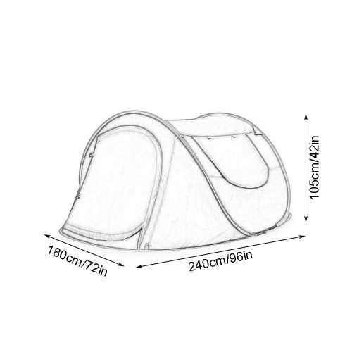  ZSLLO Large Throw Tent Outdoor 3-4 Persons Automatic Speed Open Throwing Pop Up Windproof Waterproof Beach Camping Tent Large Space (Color : A)