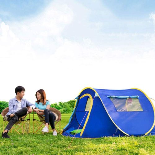  ZSLLO Large Throw Tent Outdoor 3-4 Persons Automatic Speed Open Throwing Pop Up Windproof Waterproof Beach Camping Tent Large Space (Color : A)