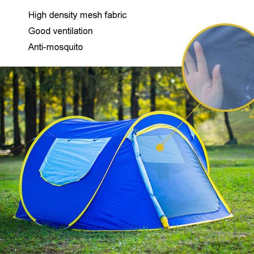  ZSLLO Large Throw Tent Outdoor 3-4 Persons Automatic Speed Open Throwing Pop Up Windproof Waterproof Beach Camping Tent Large Space (Color : A)