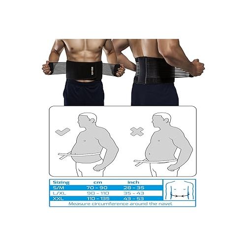  ZSZBACE Unisex Back Brace Adjustable Lumbar Support Belt - Relief Lower Back Pain with Sciatica/Scoliosis/Herniated and Slipped Discs or Degenerative Disc- Back Support for Old and Young (L)