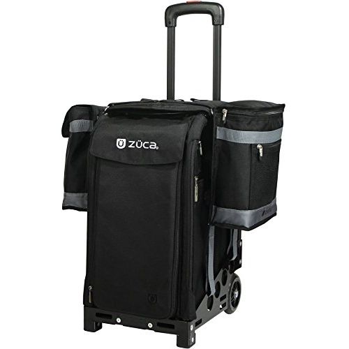  ZUCA Pro Stylist Kit - Beauty Caddy (Black/Slate Gray) and Stylist Pouches Rolling Bags
