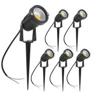 ZUCKEO 5W LED Landscape Spotlight 12V 24V Low Voltage Garden Light COB Outdoor Decorative Light Landscape Lights Low Voltage Lighting for Patio Garden Pathway Warm White (6 Pack)