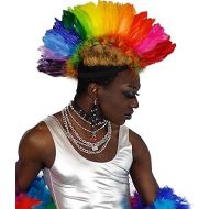 ZUCKER Natural Feather Headdress Costume Mohawk - Halloween Cosplay Party Hair Accessories