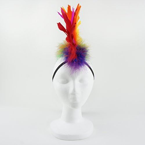  할로윈 용품ZUCKER Natural Feather Headdress Costume Mohawk - Halloween Cosplay Party Hair Accessories