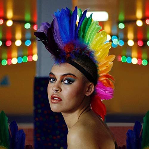  할로윈 용품ZUCKER Natural Feather Headdress Costume Mohawk - Halloween Cosplay Party Hair Accessories