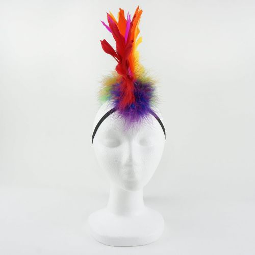  할로윈 용품ZUCKER Natural Feather Headdress Costume Mohawk - Halloween Cosplay Party Hair Accessories