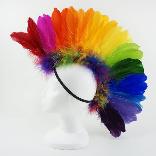  할로윈 용품ZUCKER Natural Feather Headdress Costume Mohawk - Halloween Cosplay Party Hair Accessories