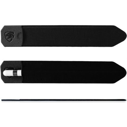  [아마존베스트]ZUGU CASE Apple Pencil 1 & 2 Holder Sticker - Peel N Stick Elastic Stylus Pocket (Black)