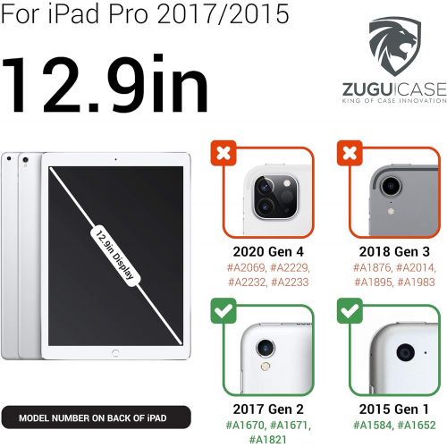  ZUGU Case - 2017/2015 iPad Pro 12.9 inch (Old Model) 1st & 2nd Gen Case Prodigy X - Very Protective But Thin + Convenient Magnetic Stand + Sleep/Wake Cover for Men & Women (Black)