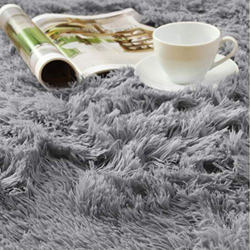  ZUIYIN Bath Mat Shaggy Rug,Silk Hair Non-Slip Carpet Shag Rug Floor Mat Carpet Decoration Living Room Coffee Bedroom Bedside Shaggy Carpet, 50x120cm/1.64 x 3.93ft,Gray