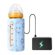 ZUKIBO Portable Bottle Warmer Keeper USB Travel Bottle Warmer for Breastmilk，Baby Gear for Night Feeding & Outside & in Car-Blue