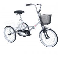 ZUKKA Adult Folding Tricycle Trikes,Foldable 20 inch 3 Wheel Bikes,Single Speed Portable Cruiser Bicycles with Shopping Basket for Seniors,Women, Men