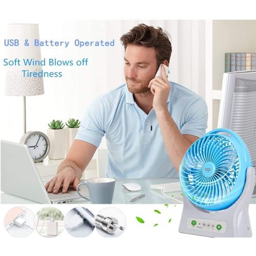  [아마존베스트]DurationPower Fan Battery Table Fan Portable Fan Quiet USB Battery Fan