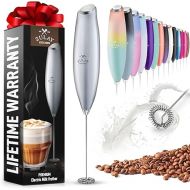 Zulay Powerful Milk Frother for Coffee with Upgraded Titanium Motor - Handheld Frother Electric Whisk, Milk Foamer, Mini Mixer & Coffee Blender Frother for Frappe, Latte, Matcha, No Stand - Silver