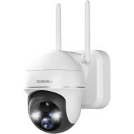 ZUMIMALL Security Cameras Wireless Outdoor WiFi with 360° PTZ, 2K Battery Powered Cameras for Home Surveillance, Spotlight & Siren/PIR Detection/3MP Color Night Vision/2-Way Talk/IP66/Cloud/SD