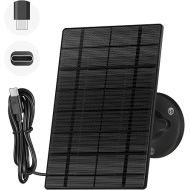 ZUMIMALL Solar Panel for Outdoor Camera Wireless Camera,X2/X1/F5, IP66 Waterproof Solar Panel with 10Ft Type C Charge Cable, Power Supply for Security Camera（Type C Port）