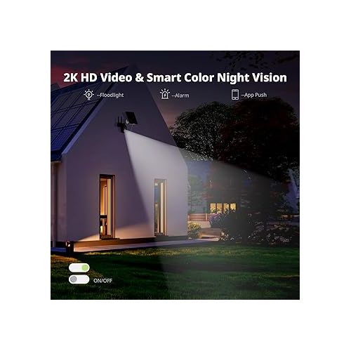  ZUMIMALL 4G LTE Cellular Security Camera, 100M SIM Included, 2K Solar No WiFi Security Cameras Wireless Outdoor with 360°PTZ,Color Night Vision,2-Way Talk,Motion Alert