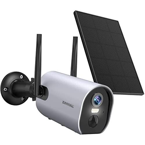  [아마존베스트]Wireless Security Camera Outdoor, Zumimall Solar Powered Surveillance Camera, 1080P Outdoor WiFi Security Camera, Night Vision, Two Way Audio, PIR Motion Detection, IP65 Waterproof