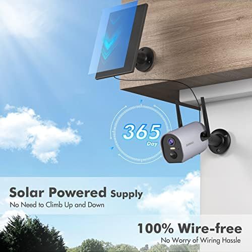  [아마존베스트]Wireless Security Camera Outdoor, Zumimall Solar Powered Surveillance Camera, 1080P Outdoor WiFi Security Camera, Night Vision, Two Way Audio, PIR Motion Detection, IP65 Waterproof