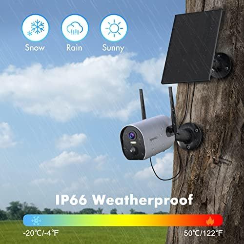  [아마존베스트]Wireless Security Camera Outdoor, Zumimall Solar Powered Surveillance Camera, 1080P Outdoor WiFi Security Camera, Night Vision, Two Way Audio, PIR Motion Detection, IP65 Waterproof