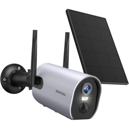  [아마존베스트]Wireless Security Camera Outdoor, Zumimall Solar Powered Surveillance Camera, 1080P Outdoor WiFi Security Camera, Night Vision, Two Way Audio, PIR Motion Detection, IP65 Waterproof