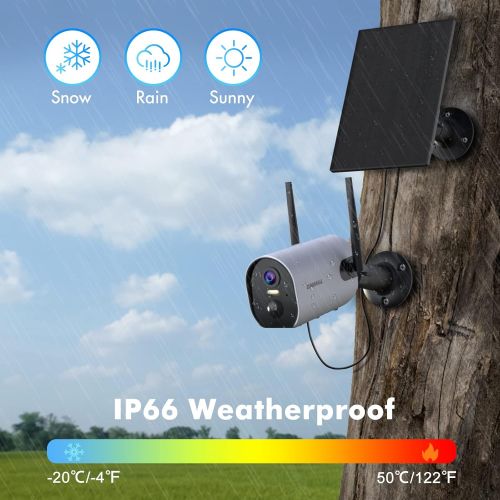  [아마존베스트]Wireless Security Camera Outdoor, Zumimall Solar Powered Surveillance Camera, 1080P Outdoor WiFi Security Camera, Night Vision, Two Way Audio, PIR Motion Detection, IP65 Waterproof