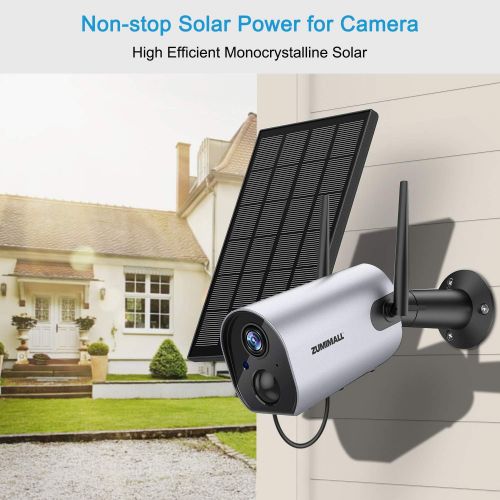  [아마존베스트]Solar PanelCompatible with Zumimall Outdoor Wireless CameraGX1S/Q1PRO,Waterproof Solar Panel with 10ft Charging Cable, Continuous Power Supply for Security Camera (No Camera)