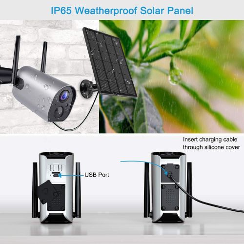  [아마존베스트]Solar PanelCompatible with Zumimall Outdoor Wireless CameraGX1S/Q1PRO,Waterproof Solar Panel with 10ft Charging Cable, Continuous Power Supply for Security Camera (No Camera)