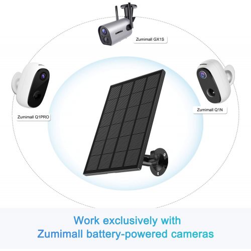  [아마존베스트]Solar PanelCompatible with Zumimall Outdoor Wireless CameraGX1S/Q1PRO,Waterproof Solar Panel with 10ft Charging Cable, Continuous Power Supply for Security Camera (No Camera)
