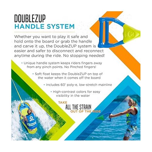  ZUP YouGotThis 2.0 Board and Handle Combo, Kneeboard, Wakeboard, Wakeskate, and Wakesurf Board for Kids, Teens, Young Adults| Molded Plastic with EVA Foam Padding