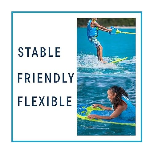  ZUP YouGo160 Board and Handle Combo, Kneeboard, Wakeboard, Wakeskate, and Wakesurf Board for Kids, Teens, Young Adults|Molded Plastic with EVA Foam Padding