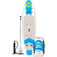 ZUP Boomer iSup, PaddleMore SUP Board and Seat Combo for All Ages, Paddleboard for Lake or River, Blue and White
