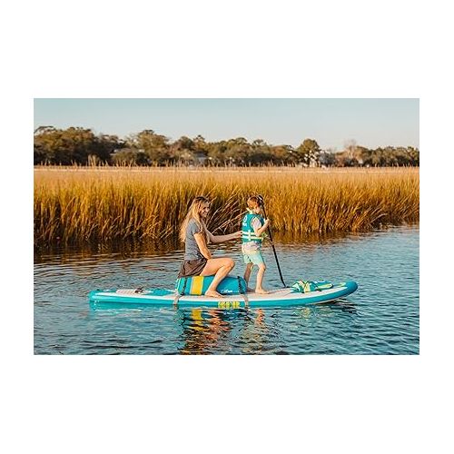  ZUP Boomer iSup, PaddleMore SUP Board and Seat Combo for All Ages, Paddleboard for Lake or River, Blue and White