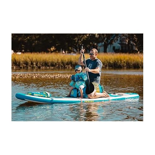  ZUP Boomer iSup, PaddleMore SUP Board and Seat Combo for All Ages, Paddleboard for Lake or River, Blue and White