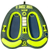 ZUP Tow Zone Towable Cockpit Tube for Boating with Quick-Connect Tow Hook, Blue/Yellow, 2-3 Rider