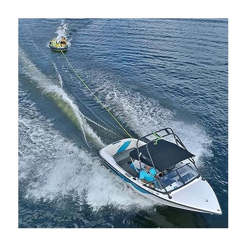  ZUP Tow Zone Towable Cockpit Tube for Boating with Quick-Connect Tow Hook, Blue/Yellow, 2-3 Rider