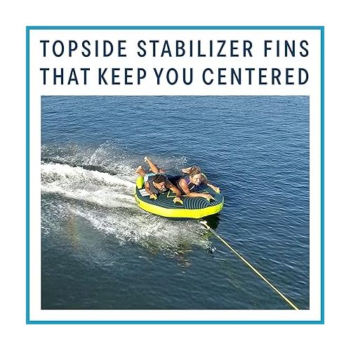  ZUP Zone Buster Towable Tube for Boating with Stabilizer Fins & Quick-Connect Tow Hook