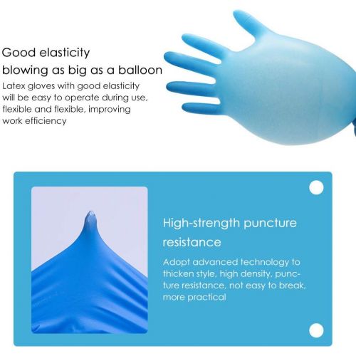 [아마존베스트]ZURQV Waterproof 50 Pieces Blue Rubber Comfortable Disposable Work Outdoors Mechanic