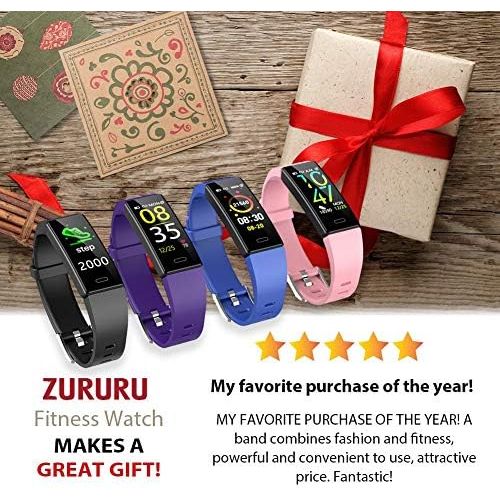  ZURURU Fitness Tracker with Blood Pressure Heart Rate Sleep Health Monitor for Men and Women, Upgraded Waterproof Activity Tracker Watch, Step Calorie Counter Pedometer