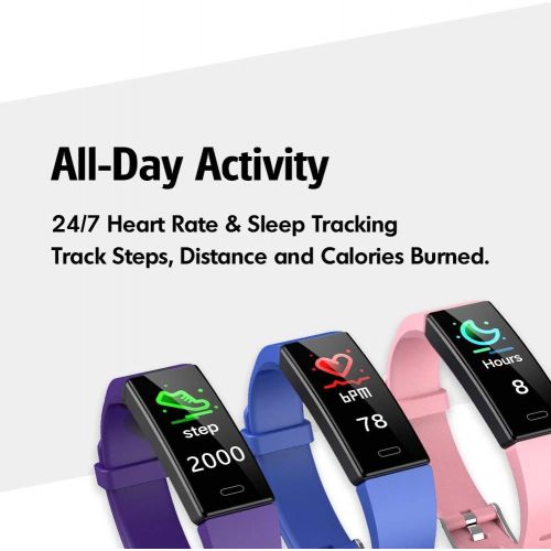  ZURURU Fitness Tracker with Blood Pressure Heart Rate Sleep Health Monitor for Men and Women, Upgraded Waterproof Activity Tracker Watch, Step Calorie Counter Pedometer