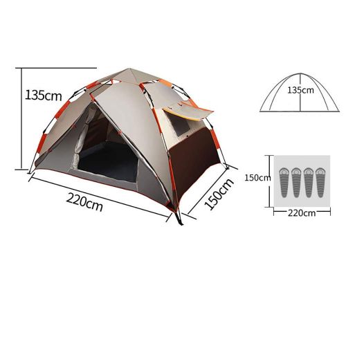  ZUZEN Zelt Outdoor Camping Family Zelt 210 Silber Coated Oxford Tuth 360 ° Wasserdichte Struktur 2 Zimmer 1 Halle schnell gebaute Doppeltuer grosse Platzvernahme Portable Shading Lueftung