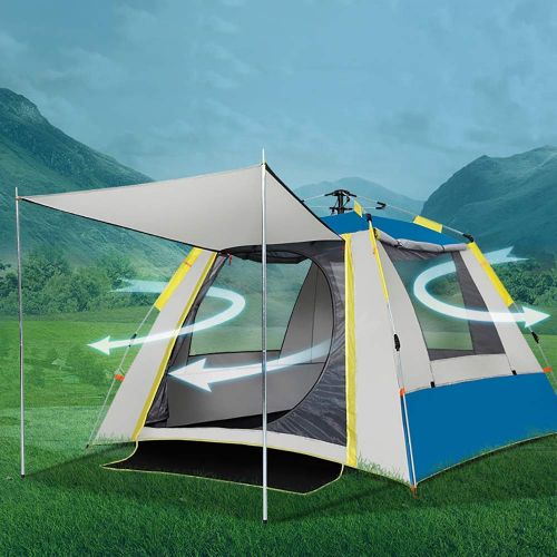  ZUZEN Zelt 3-4 Personen Camping Zelt 4 Side Breathable Mesh 210T Polyester Fiber Thick Wasserproof Automatic Free Build for Family Outdoor Leisure