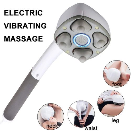  ZUZEN Electric Handheld Massager Four Head Machine Full Body Neck Vertebra Back Muscle Relax Vibrating Deep Tissue Massage Health Care